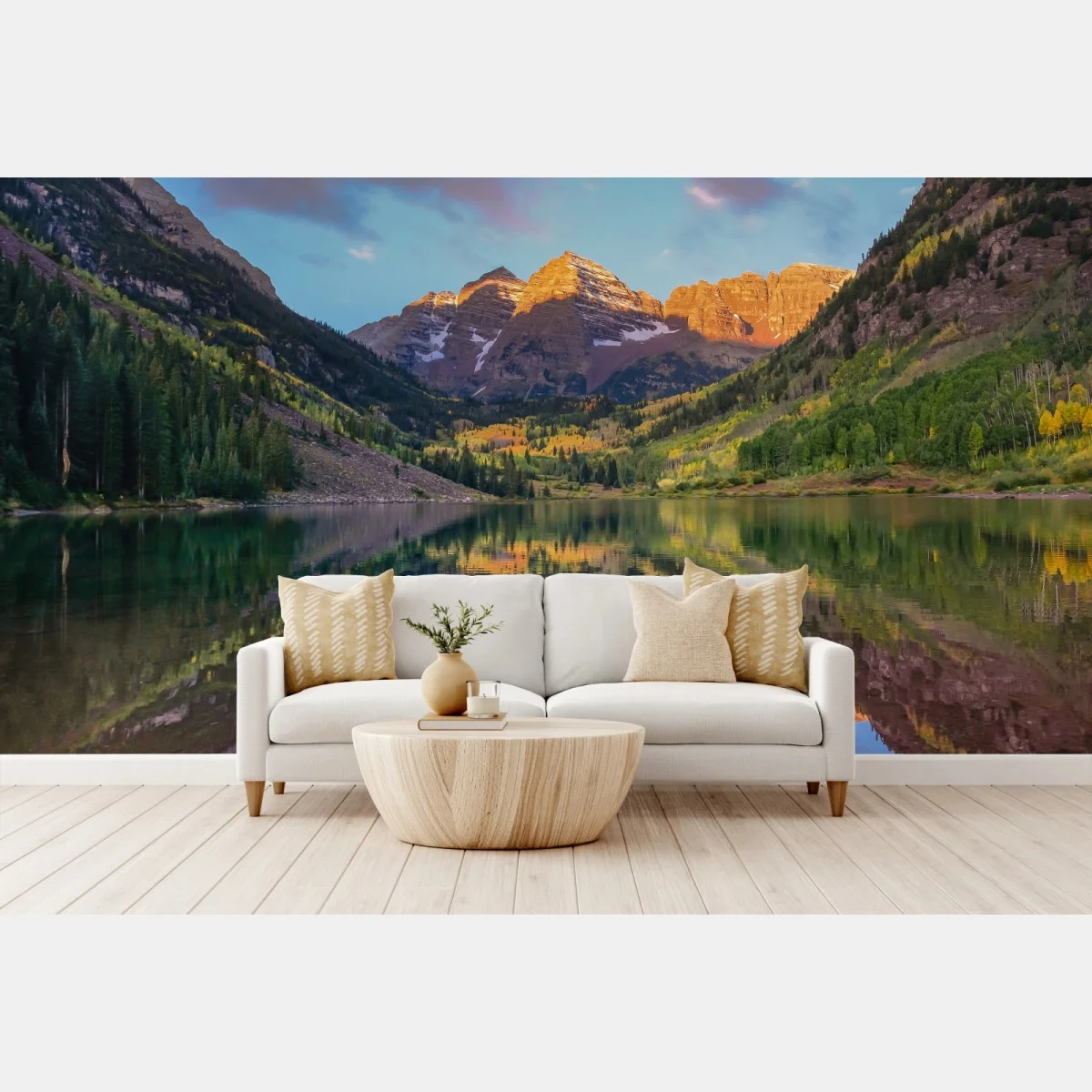 Carta da parati alba dorata alle Maroon Bells • Wallissimo® Carta da parati alba dorata alle Maroon Bells • Wallissimo®