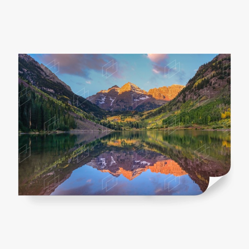 Carta da parati alba dorata alle Maroon Bells