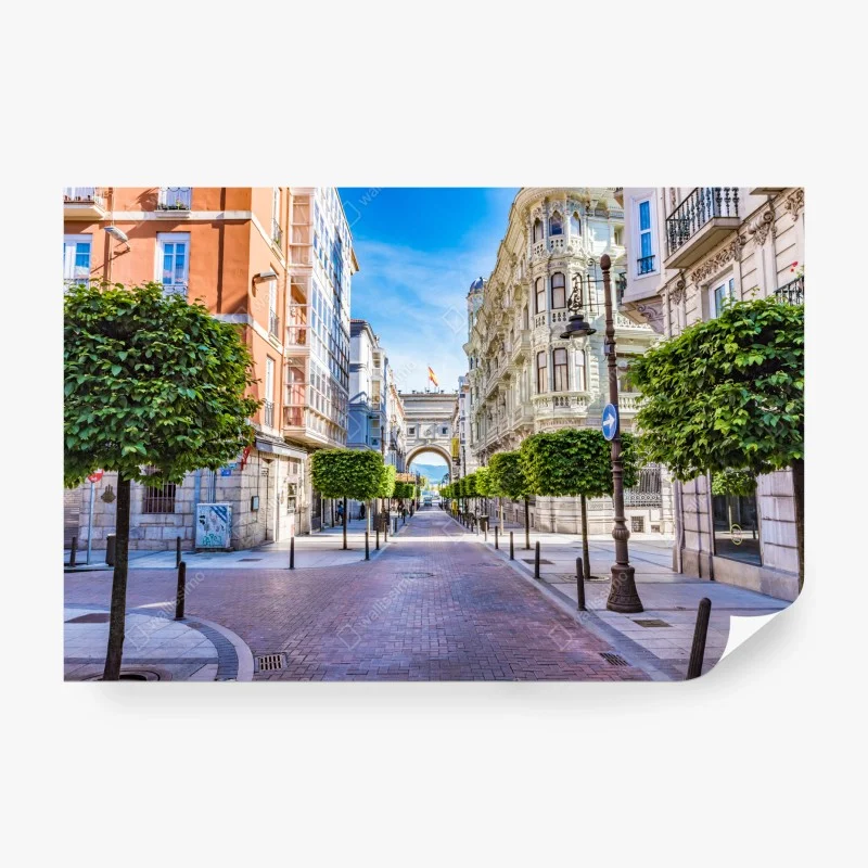 Carta da parati viale storico di Santander sotto il cielo azzurro • Wallissimo® Carta da parati viale storico di Santander sotto il cielo azzurro • Wallissimo®
