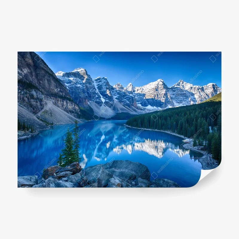 Carta da parati riflessi alpini sul lago cristallino