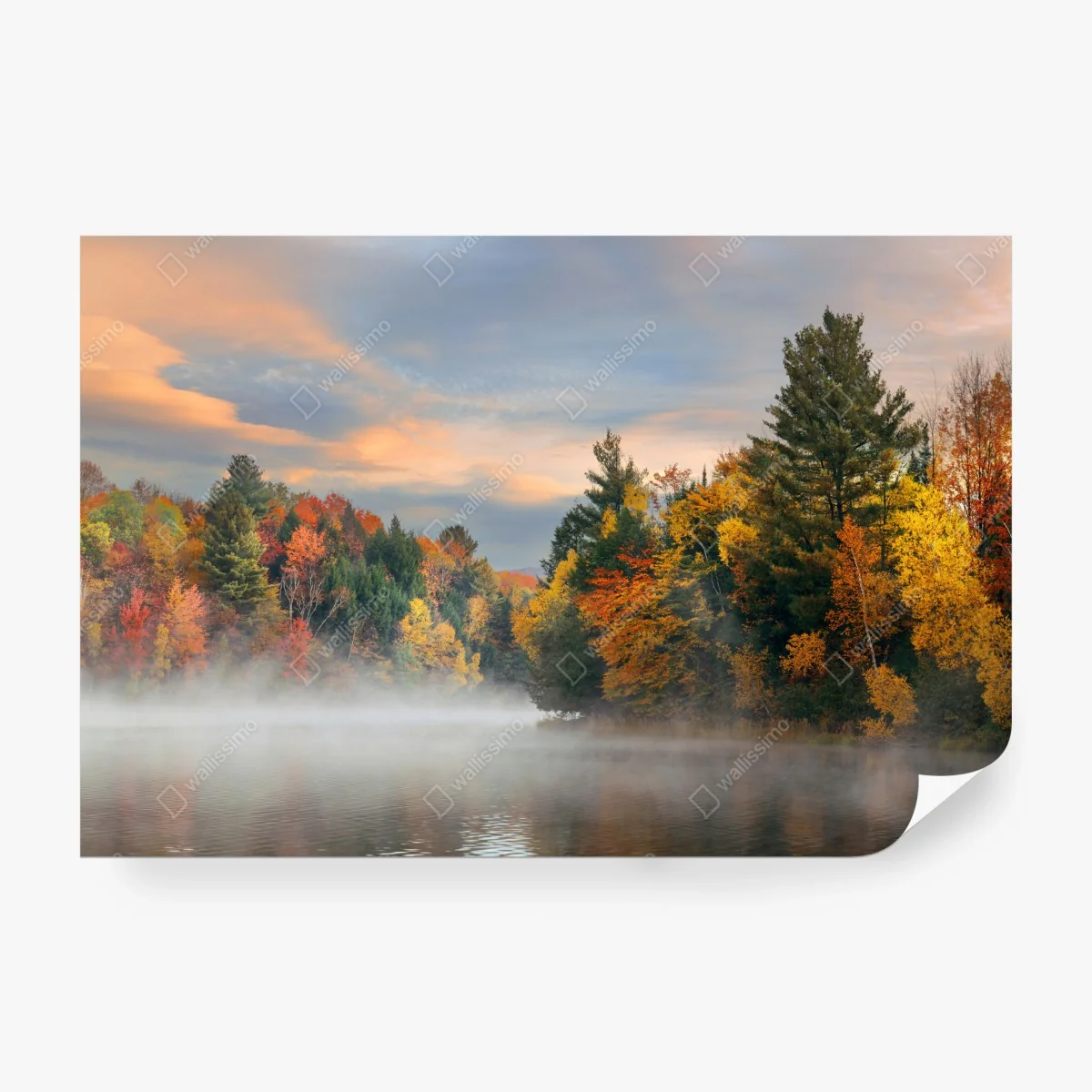 Carta da parati nebbia mattutina sul lago di Stowe • Wallissimo® Carta da parati nebbia mattutina sul lago di Stowe • Wallissimo®
