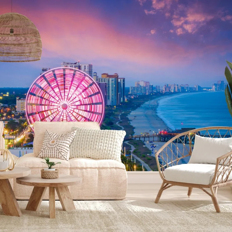 Carta da parati tramonto rosa a Myrtle Beach