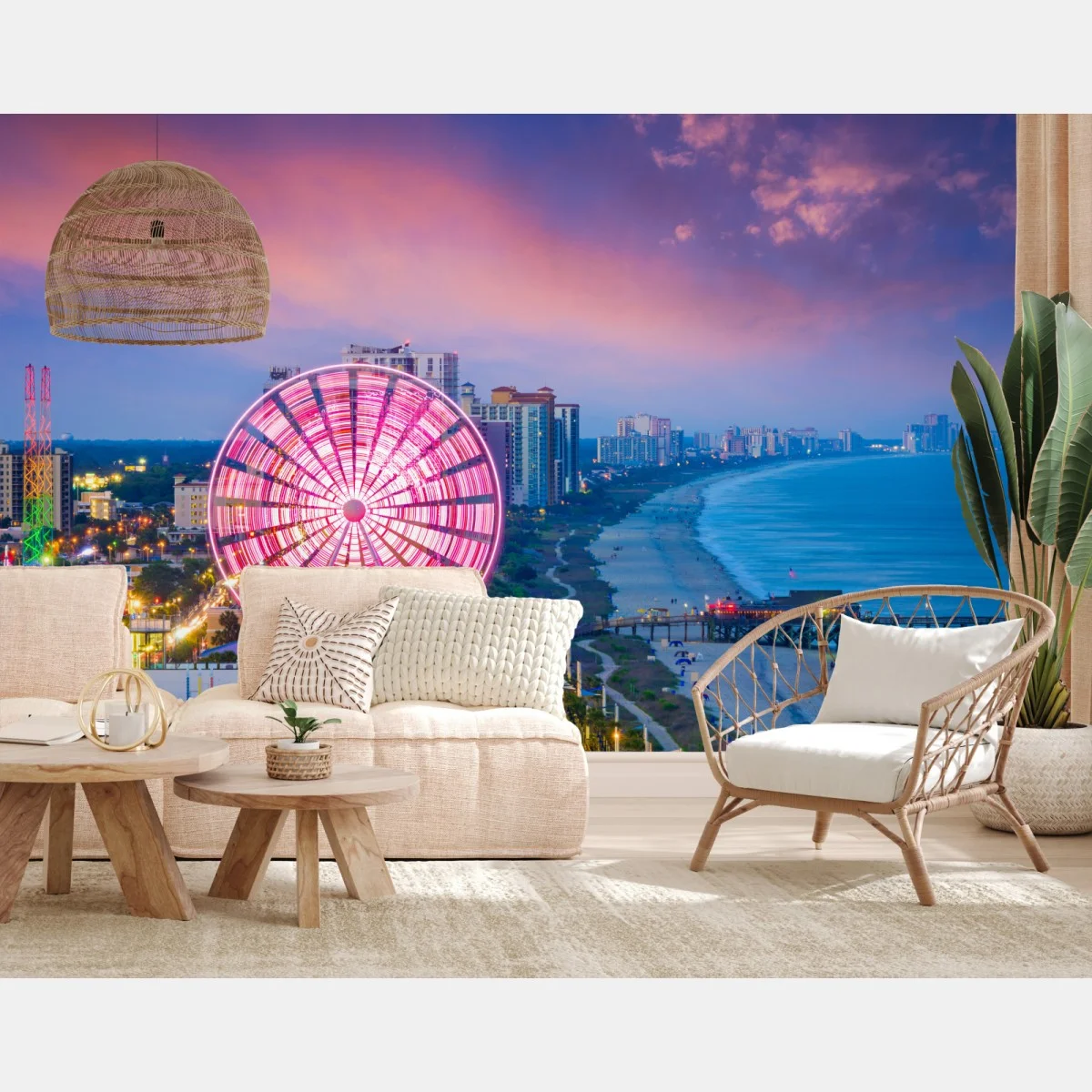 Carta da parati tramonto rosa a Myrtle Beach • Wallissimo® Carta da parati tramonto rosa a Myrtle Beach • Wallissimo®