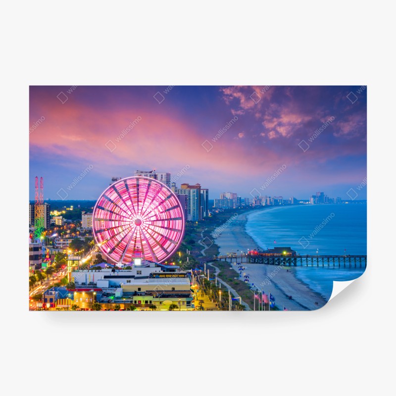 Carta da parati tramonto rosa a Myrtle Beach