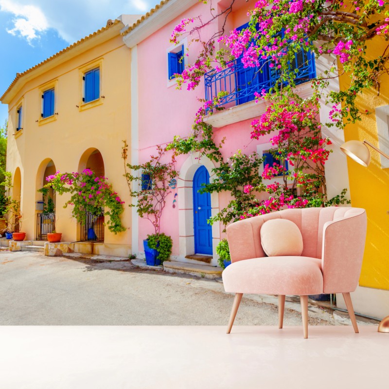 Carta da parati angolo fiorito a Kefalonia