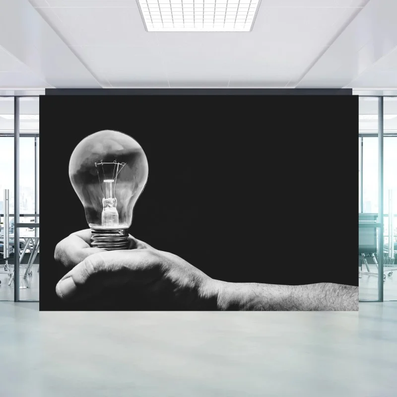 Carta da parati idea luminosa in mano
