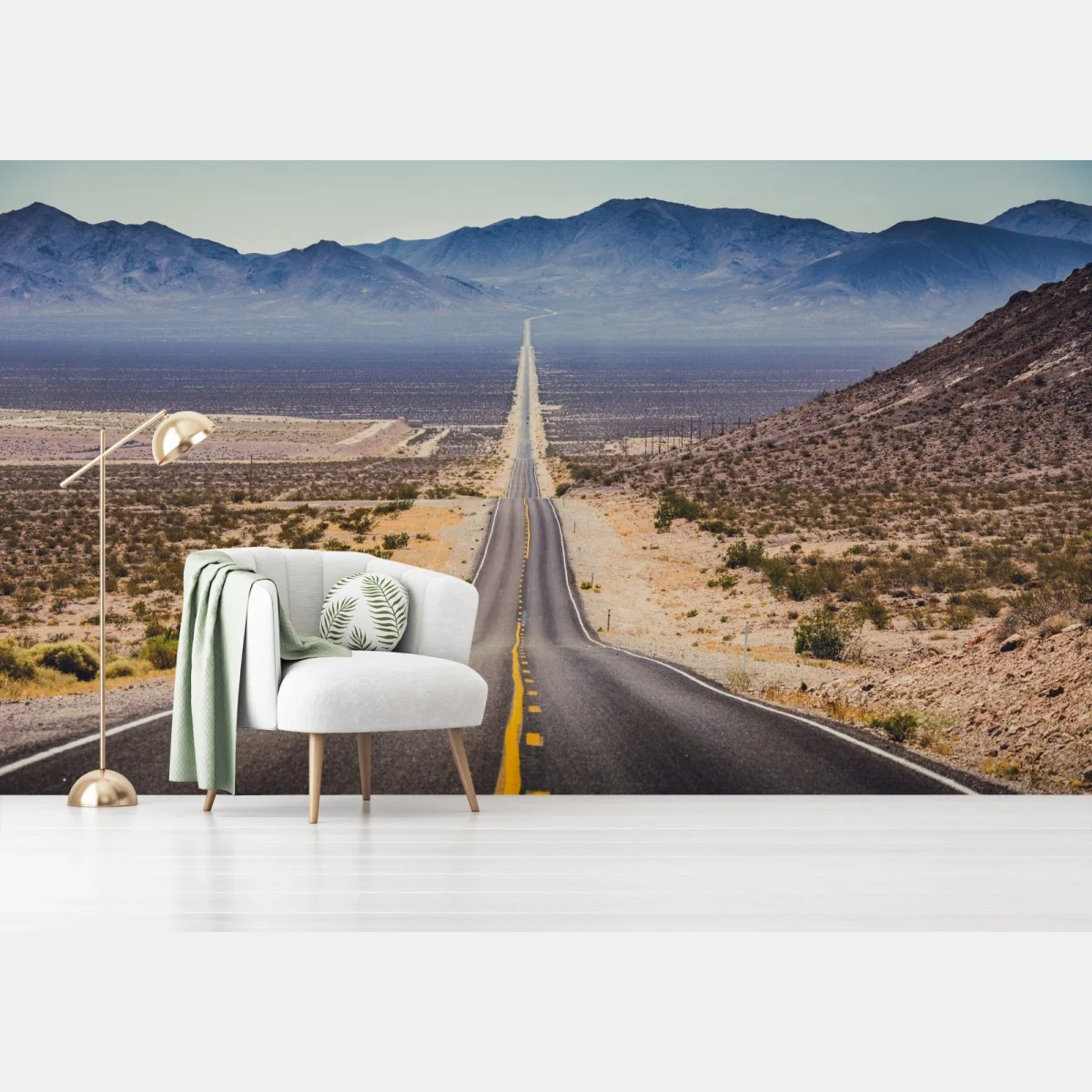 Carta da parati strada infinita nel deserto • Wallissimo® Carta da parati strada infinita nel deserto • Wallissimo®