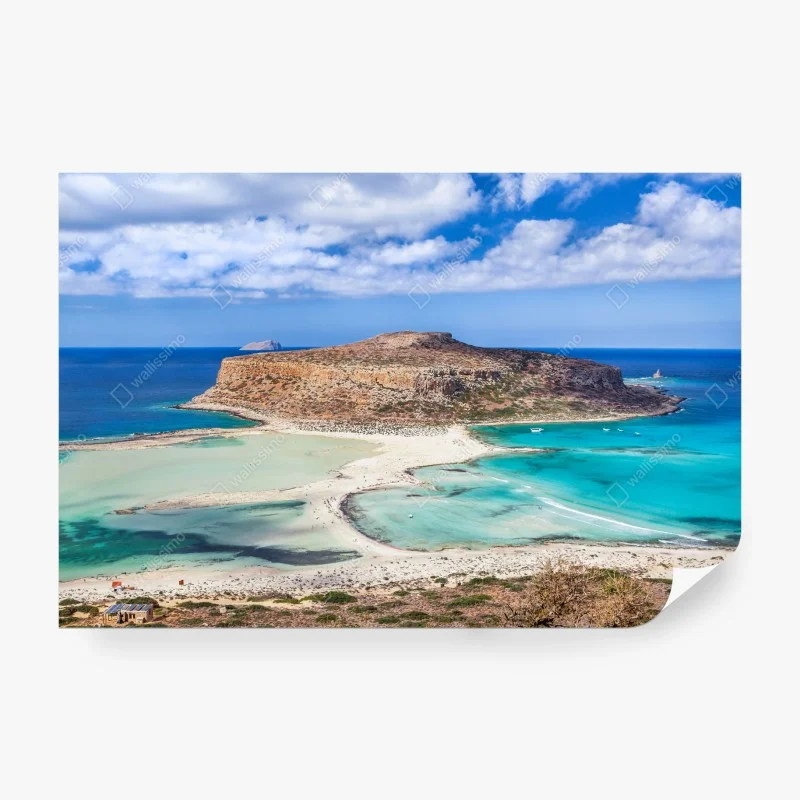 Carta da parati laguna turchese e costa rocciosa