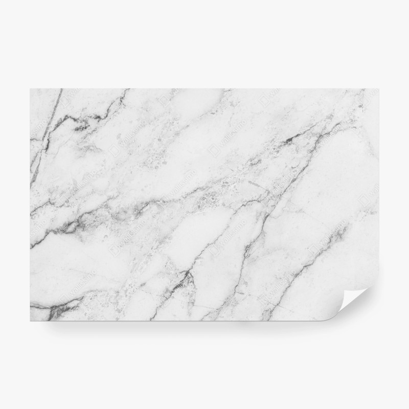 Carta da parati marmo bianco elegante con venature naturali