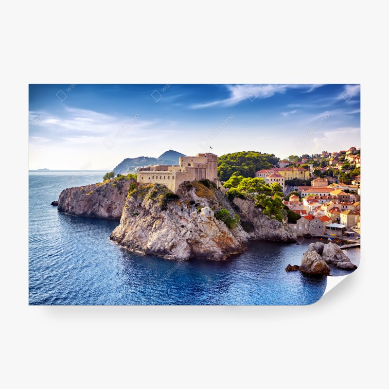 Carta da parati tramonto su Dubrovnik: fortezza sulla scogliera