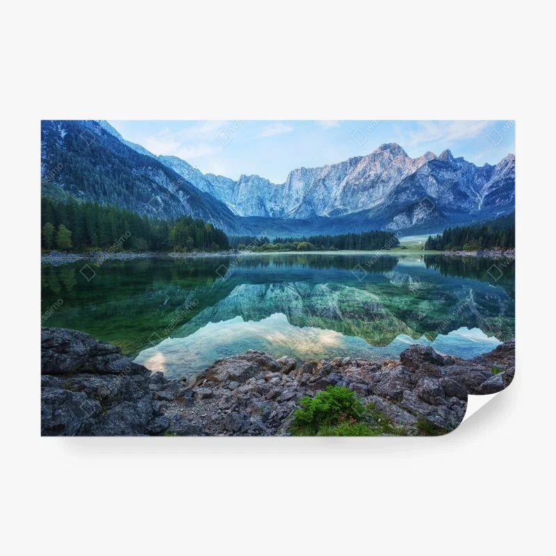 Carta da parati riflessi alpini sul Lago di Fusine