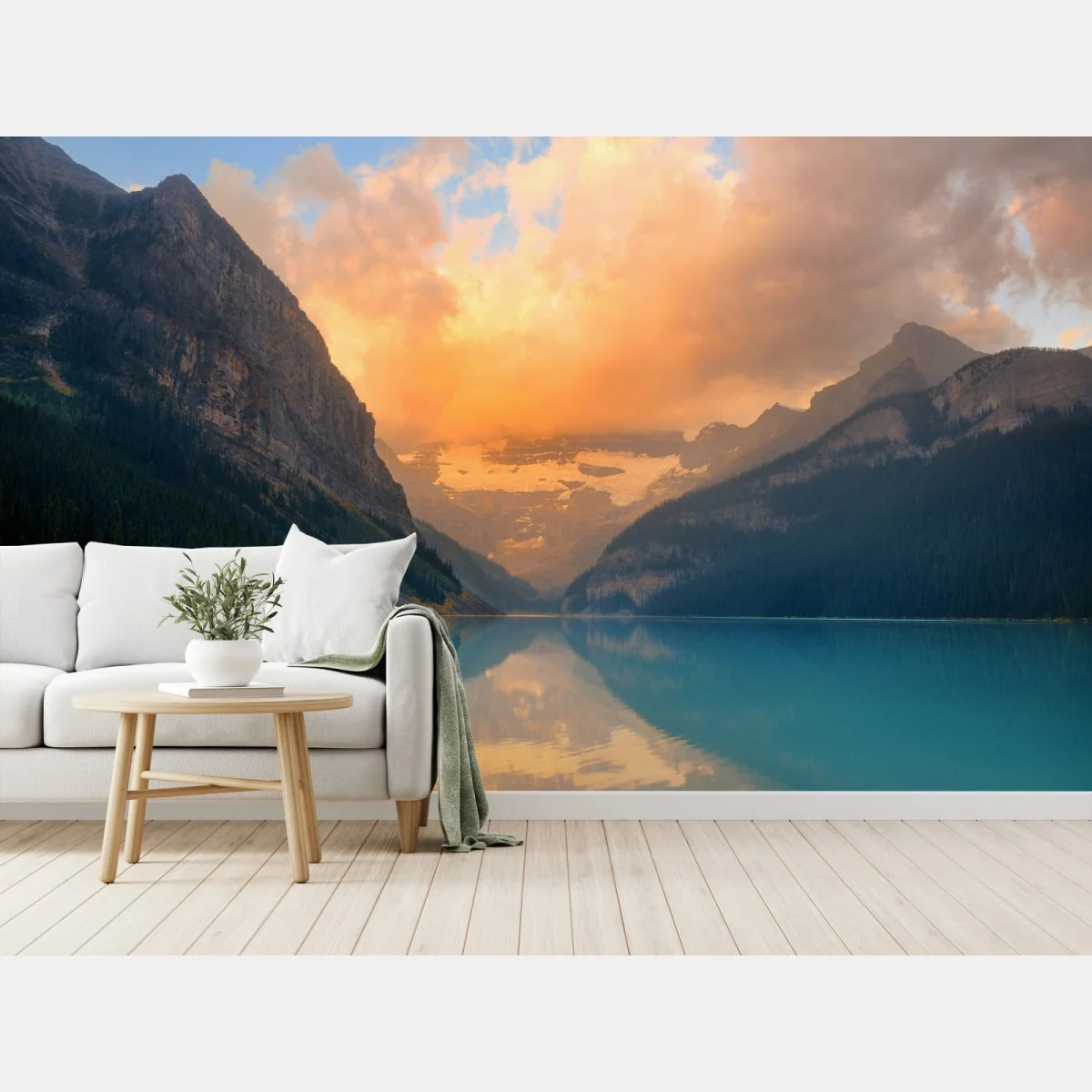 Carta da parati serenità alpina a Lake Louise, Banff • Wallissimo® Carta da parati serenità alpina a Lake Louise, Banff • Wallissimo®