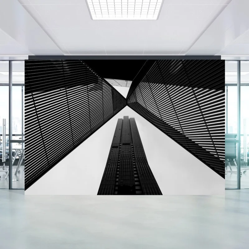 Carta da parati contrasti geometrici a Melbourne