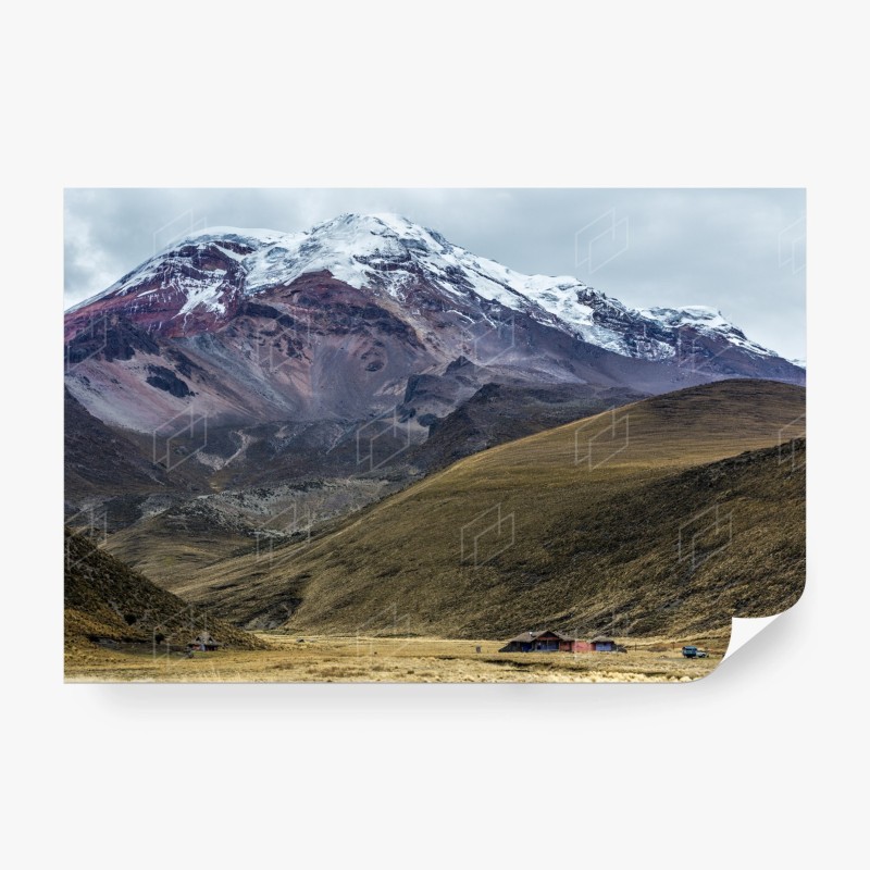 Carta da parati paesaggio montano con vette innevate