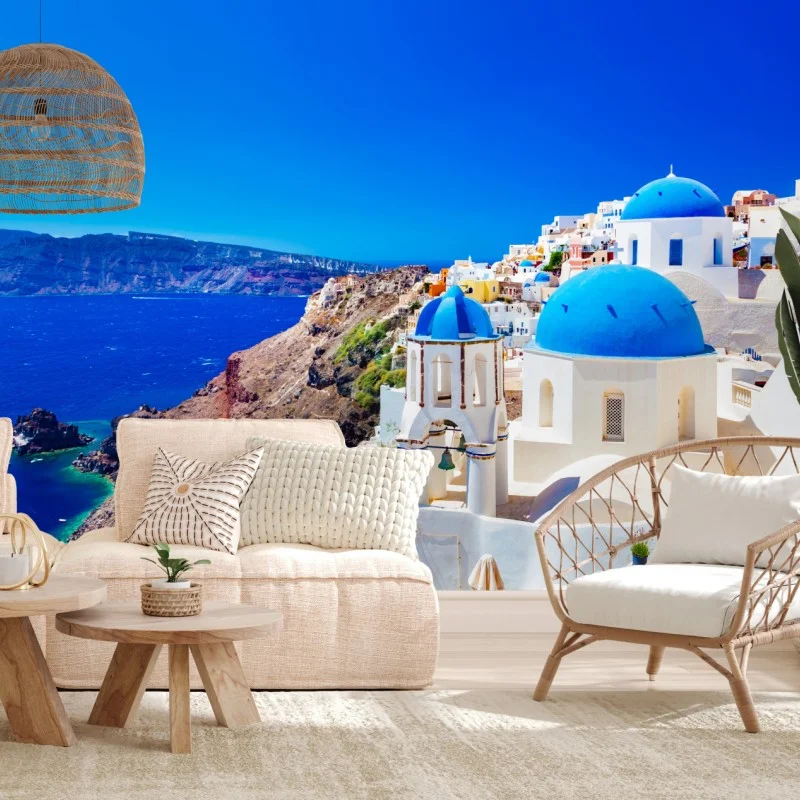 Carta da parati sogno mediterraneo a Santorini