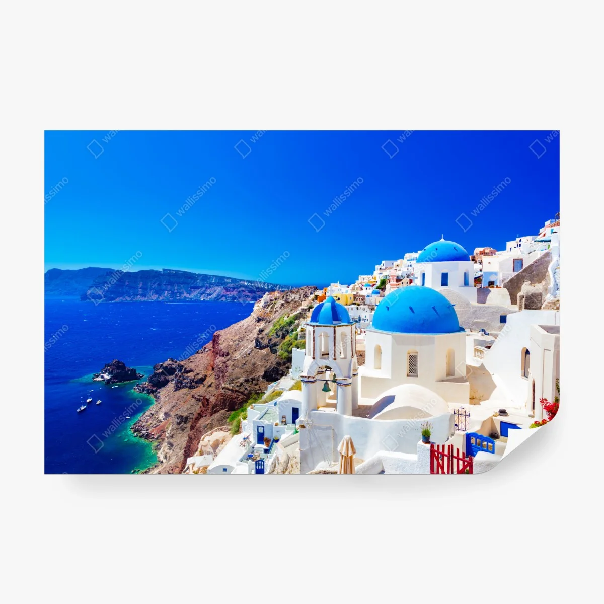 Carta da parati sogno mediterraneo a Santorini • Wallissimo® Carta da parati sogno mediterraneo a Santorini • Wallissimo®