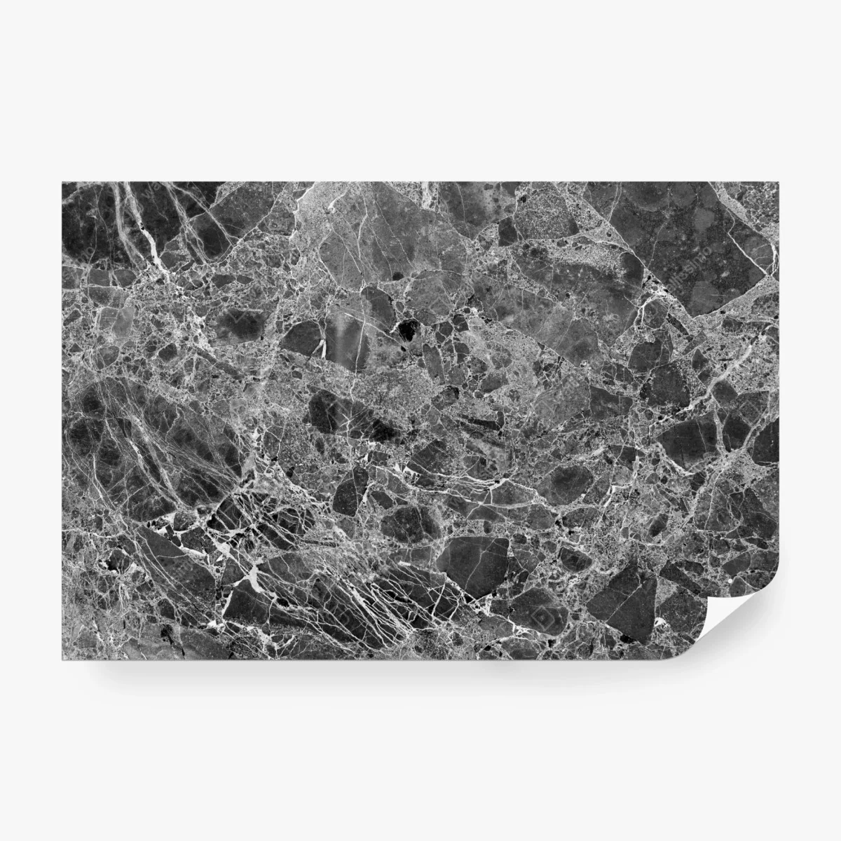 Carta da parati marmo nero con venature naturali • Wallissimo®