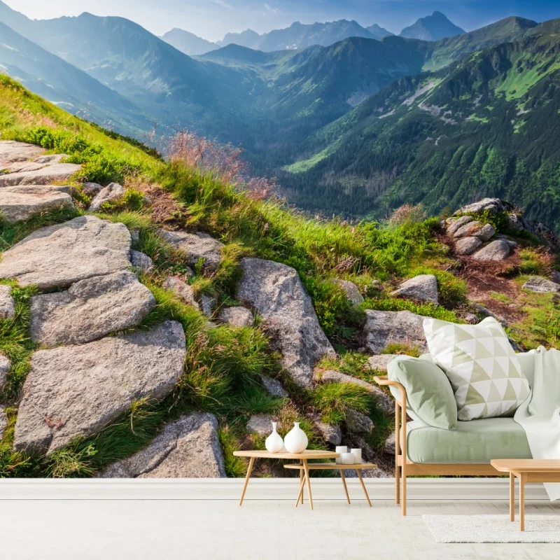 Carta da parati alba sui Tatra: sentiero panoramico tra le cime