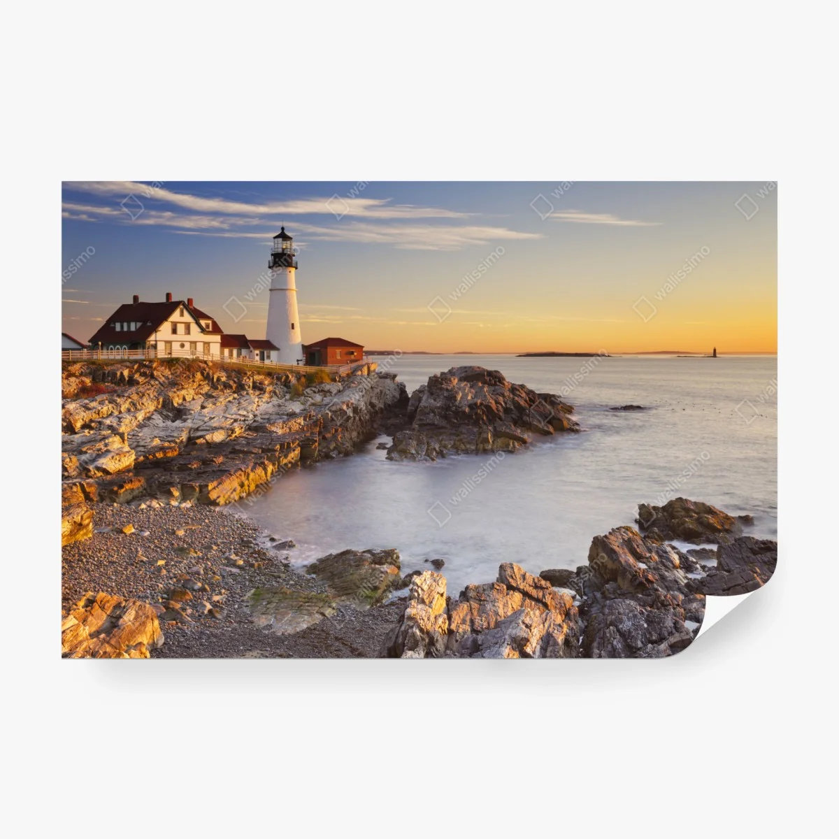 Carta da parati faro all'alba a Portland Head, Maine • Wallissimo® Carta da parati faro all'alba a Portland Head, Maine • Wallissimo®