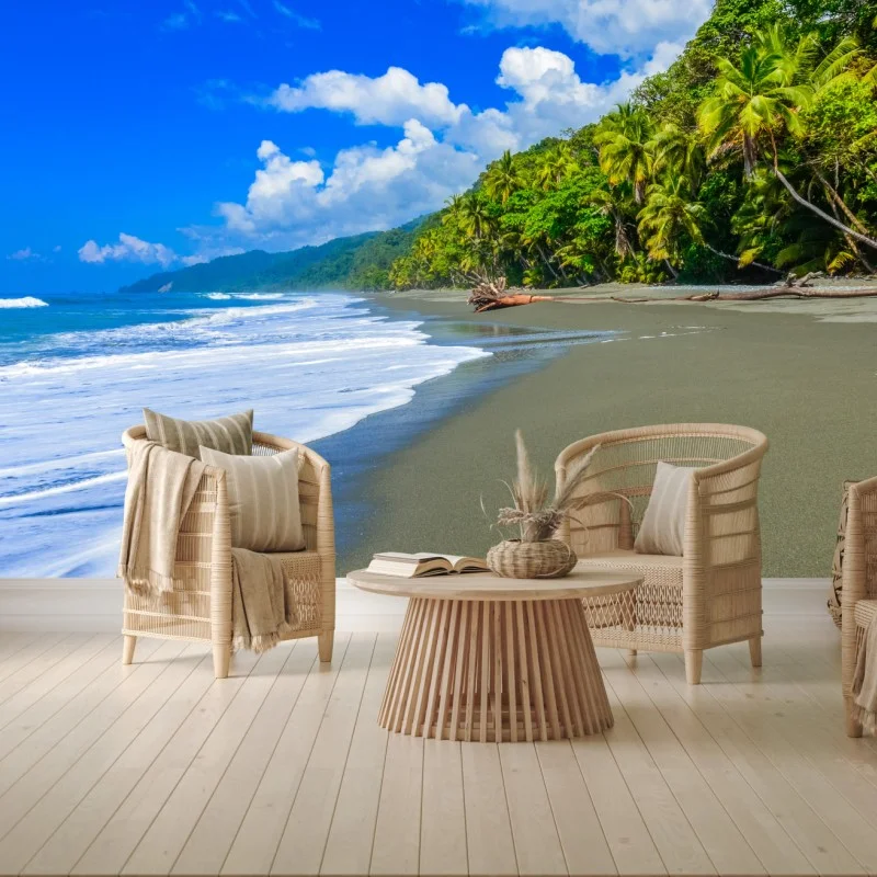Carta da parati spiaggia selvaggia di Corcovado, Costa Rica