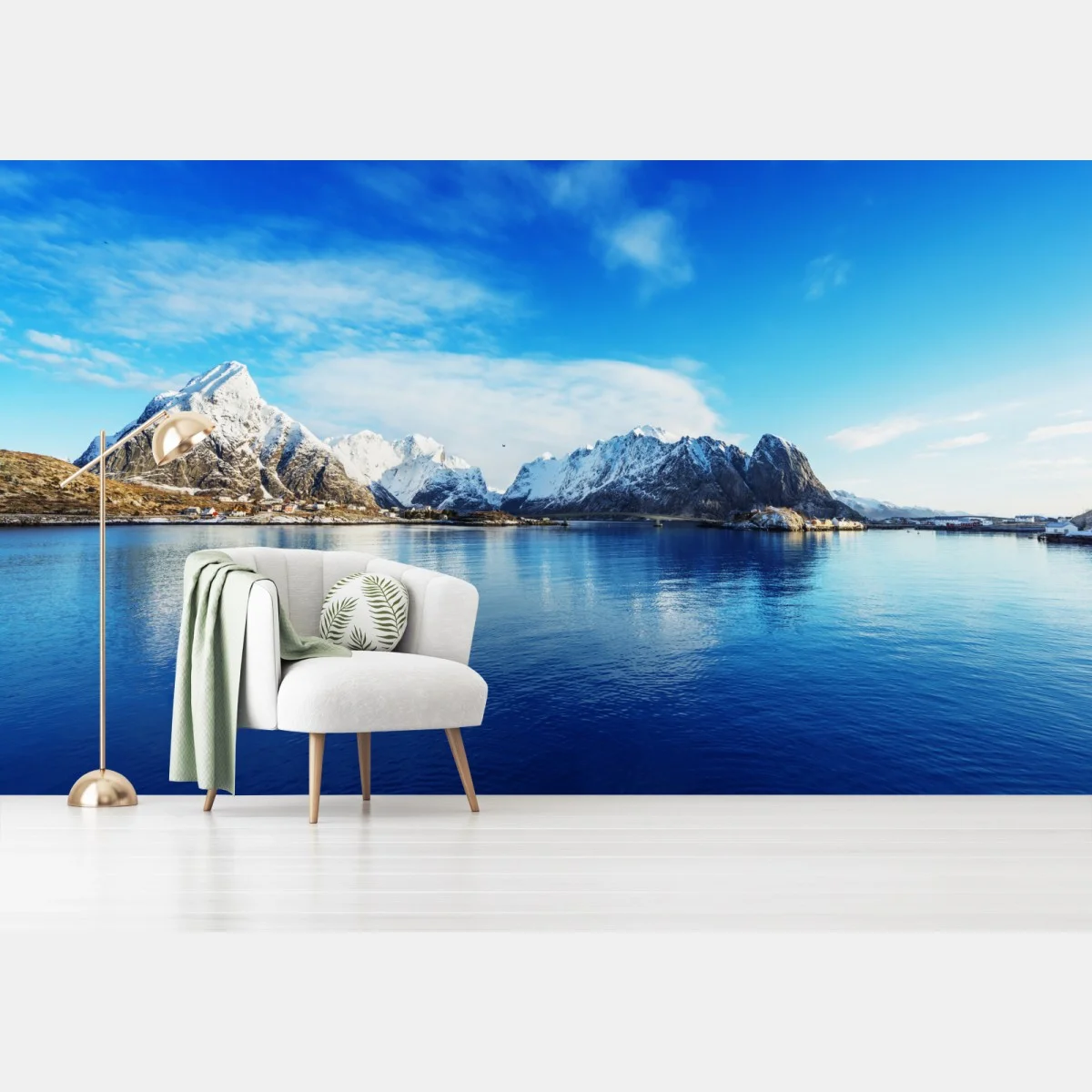 Carta da parati panorama innevato di Reine alle isole Lofoten, Norvegia • Wallissimo® Carta da parati panorama innevato di Reine alle isole Lofoten, Norvegia • Wallissimo®