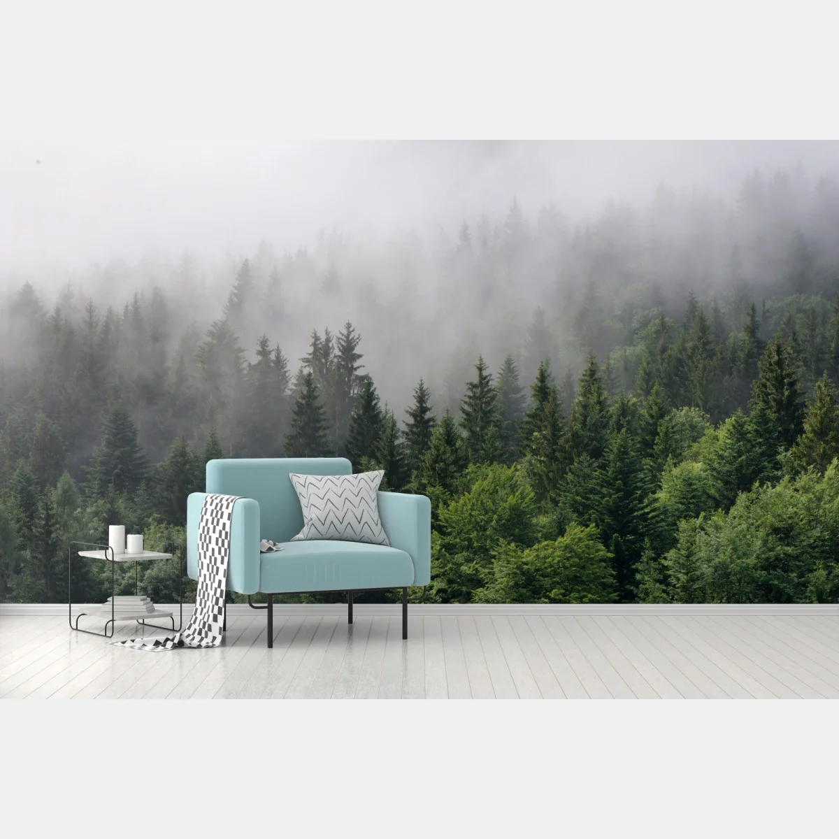 Carta da parati sussurro di nebbia nella foresta • Wallissimo® Carta da parati sussurro di nebbia nella foresta • Wallissimo®