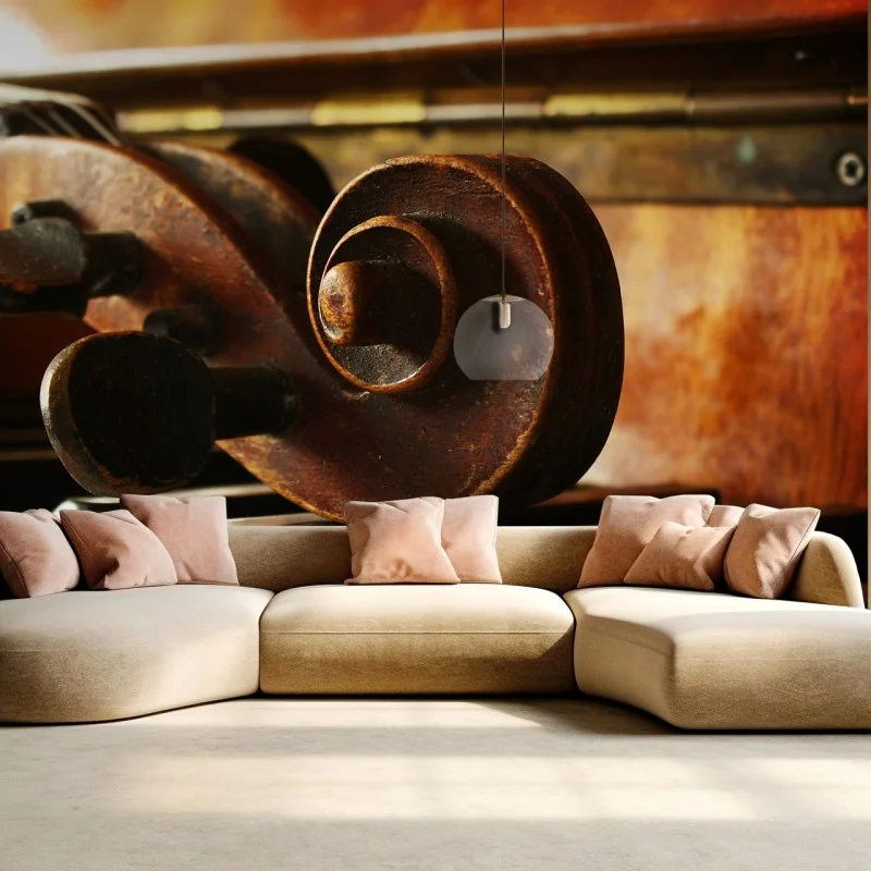 Carta da parati contrasto musicale: violino sui tasti del pianoforte