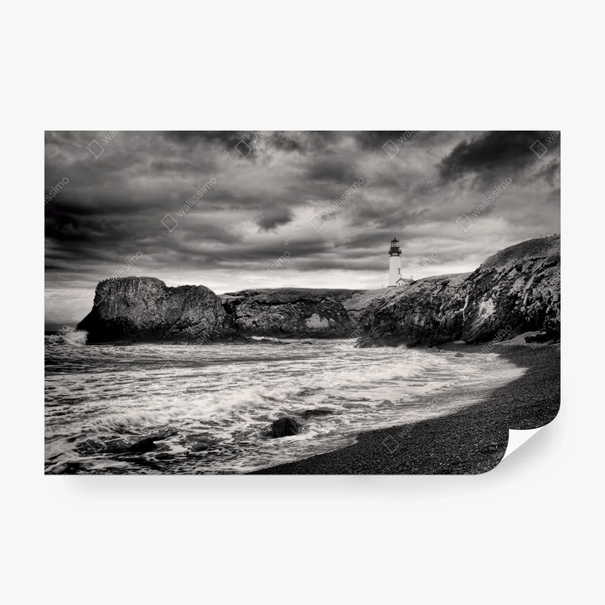 Carta da parati faro di Yaquina Bay sulla costa tempestosa • Wallissimo® Carta da parati faro di Yaquina Bay sulla costa tempestosa • Wallissimo®