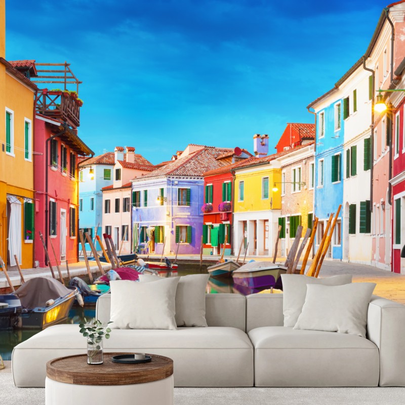 Carta da parati vibrante scorcio di Burano