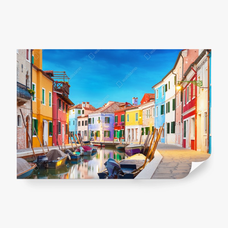 Carta da parati vibrante scorcio di Burano