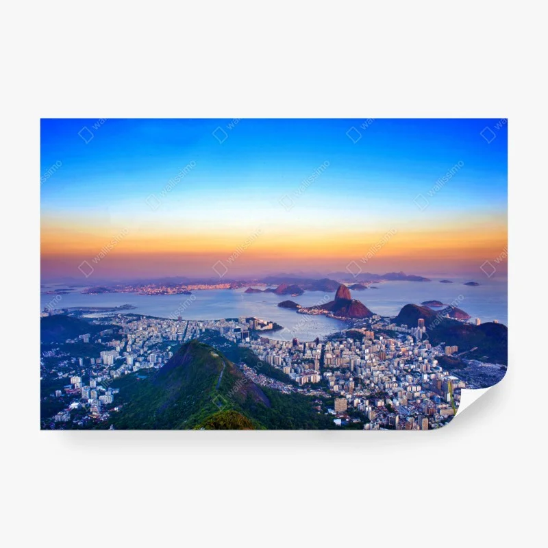 Carta da parati panorama mozzafiato di Rio de Janeiro al tramonto