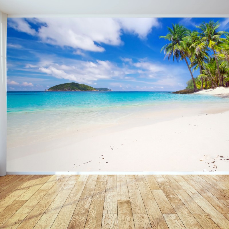 Carta da parati paesaggio marino tropicale paradisiaco