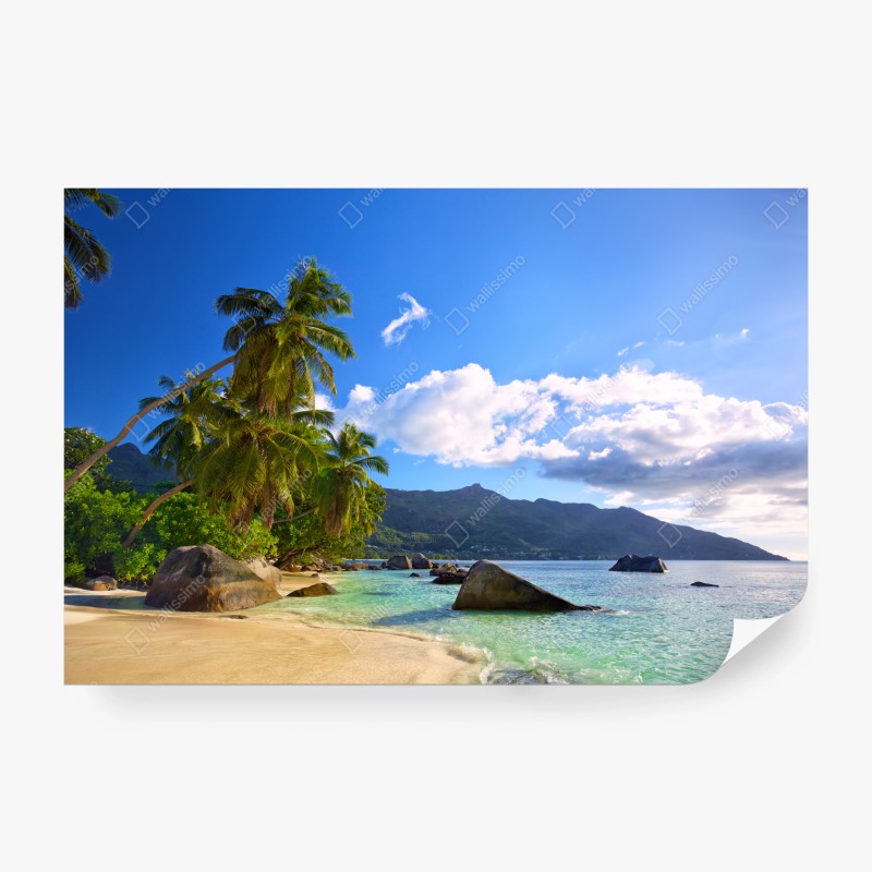Carta da parati baia tropicale a Mahé, Seychelles