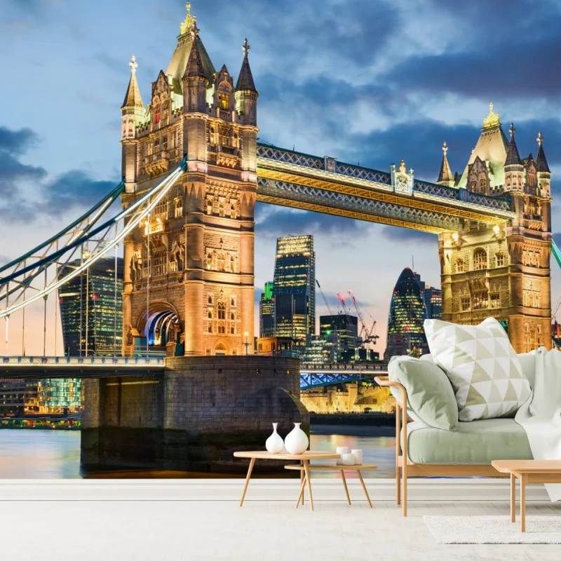 Carta da parati tramonto sul Tower Bridge di Londra