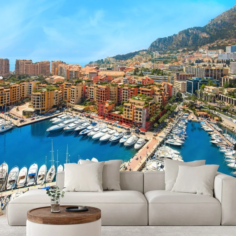 Carta da parati panorama del porto di Montecarlo