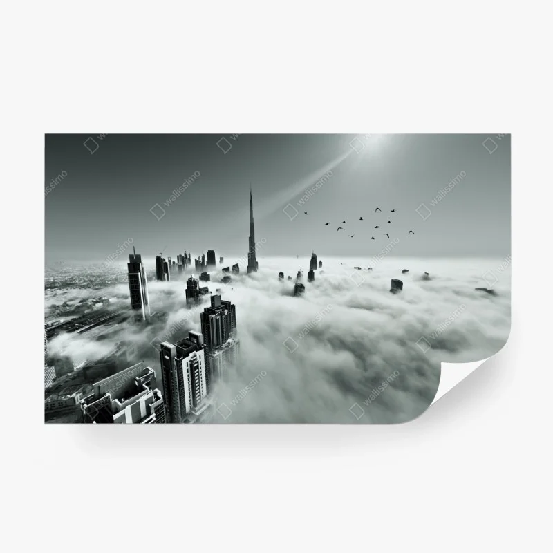 Carta da parati città tra le nuvole di Dubai