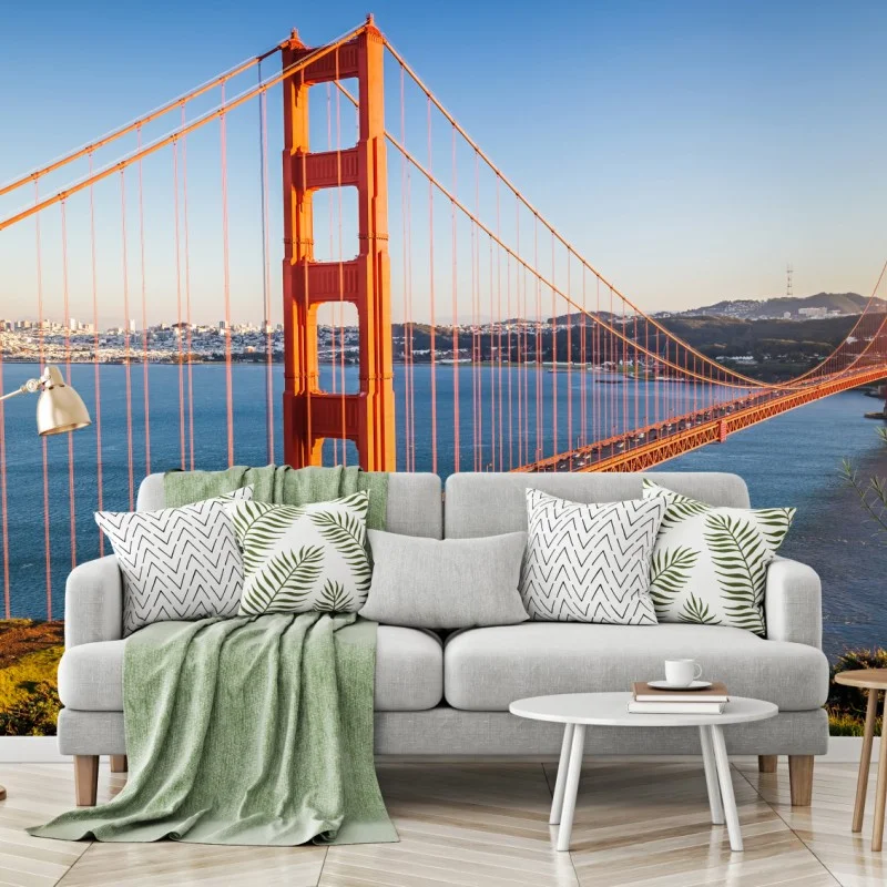 Carta da parati paesaggio urbano con Golden Gate a San Francisco