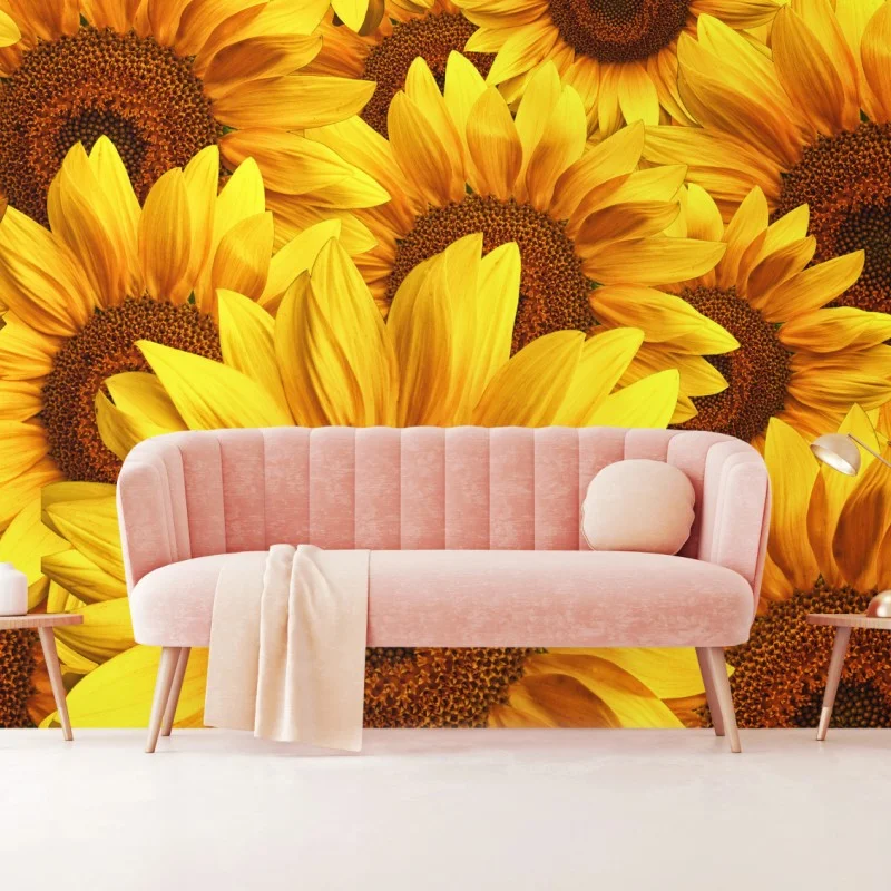 Carta da parati esplosione di girasoli dorati