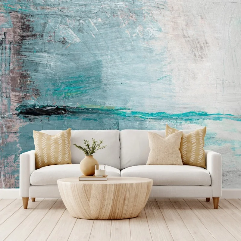 Carta da parati orizzonte turchese astratto