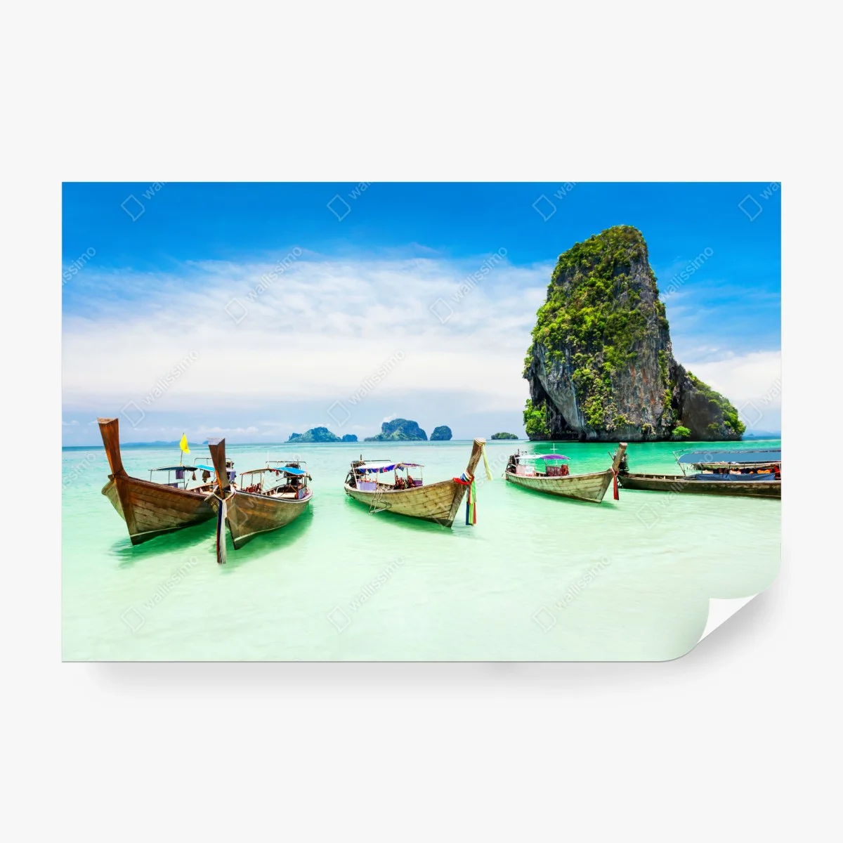 Carta da parati barche tradizionali sulla spiaggia tropicale • Wallissimo® Carta da parati barche tradizionali sulla spiaggia tropicale • Wallissimo®