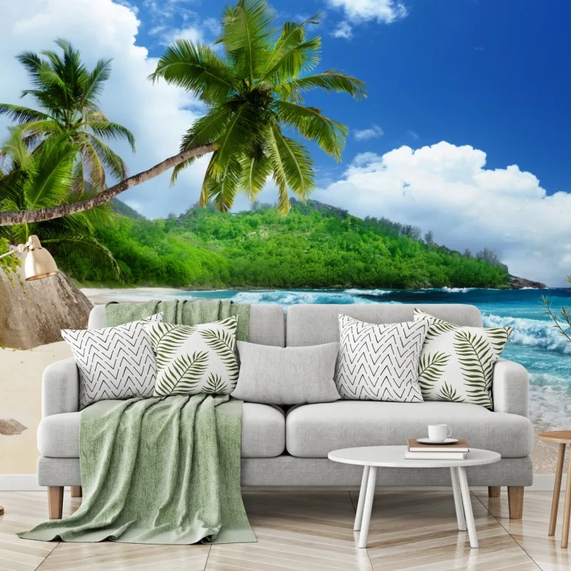 Carta da parati paradiso tropicale a Mahe, Seychelles
