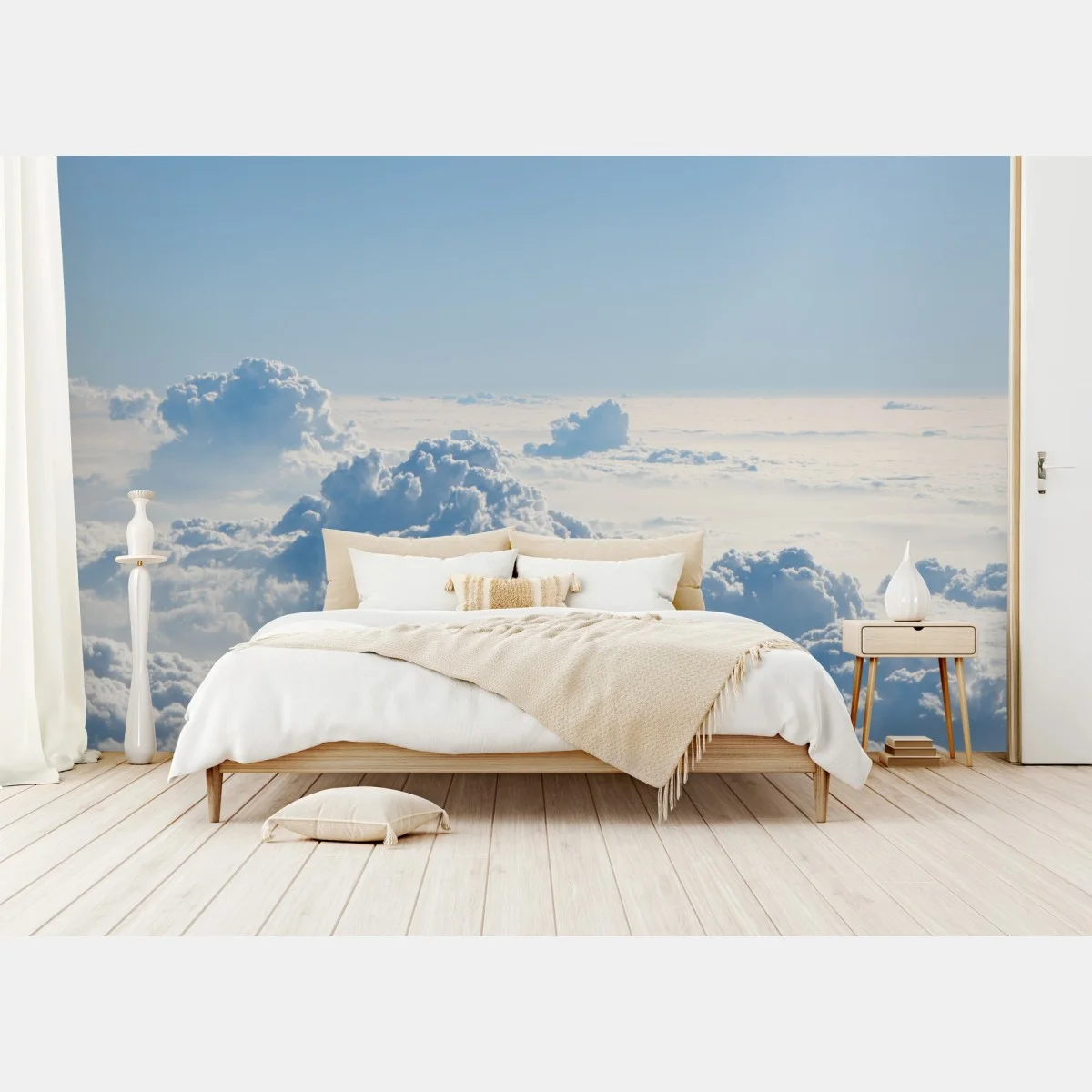 Carta da parati morbide nuvole sopra l'orizzonte • Wallissimo® Carta da parati morbide nuvole sopra l'orizzonte • Wallissimo®