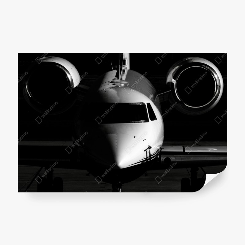 Carta da parati jet privato in controluce - silhouette elegante