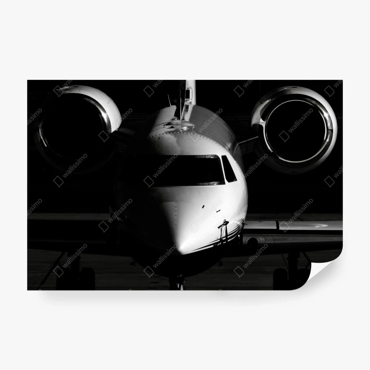 Carta da parati jet privato in controluce - silhouette elegante • Wallissimo®