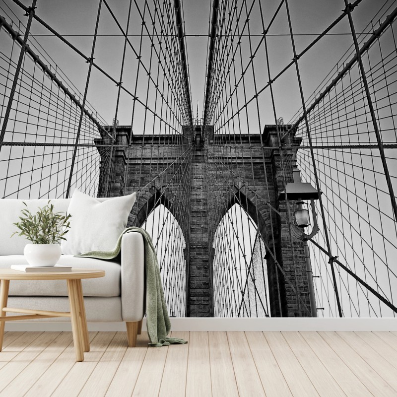 Carta da parati vista geometrica del ponte di Brooklyn