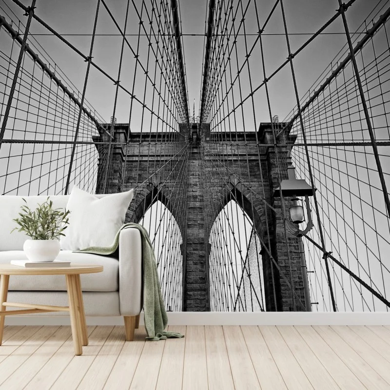 Carta da parati vista geometrica del ponte di Brooklyn