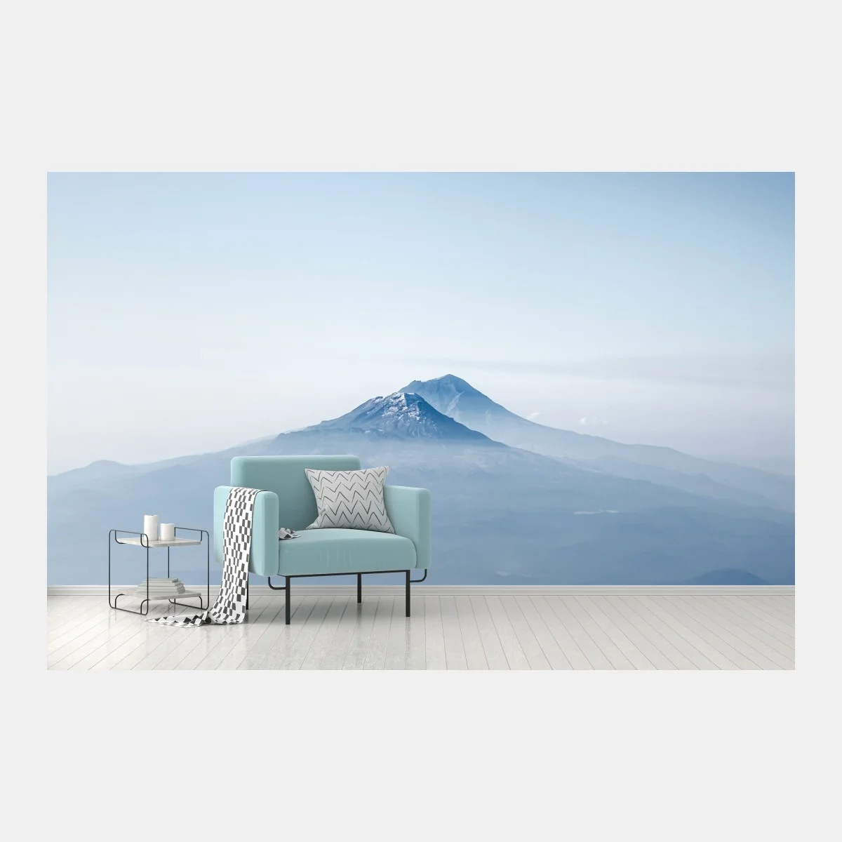Carta da parati paesaggio montano avvolto nella nebbia • Wallissimo® Carta da parati paesaggio montano avvolto nella nebbia • Wallissimo®