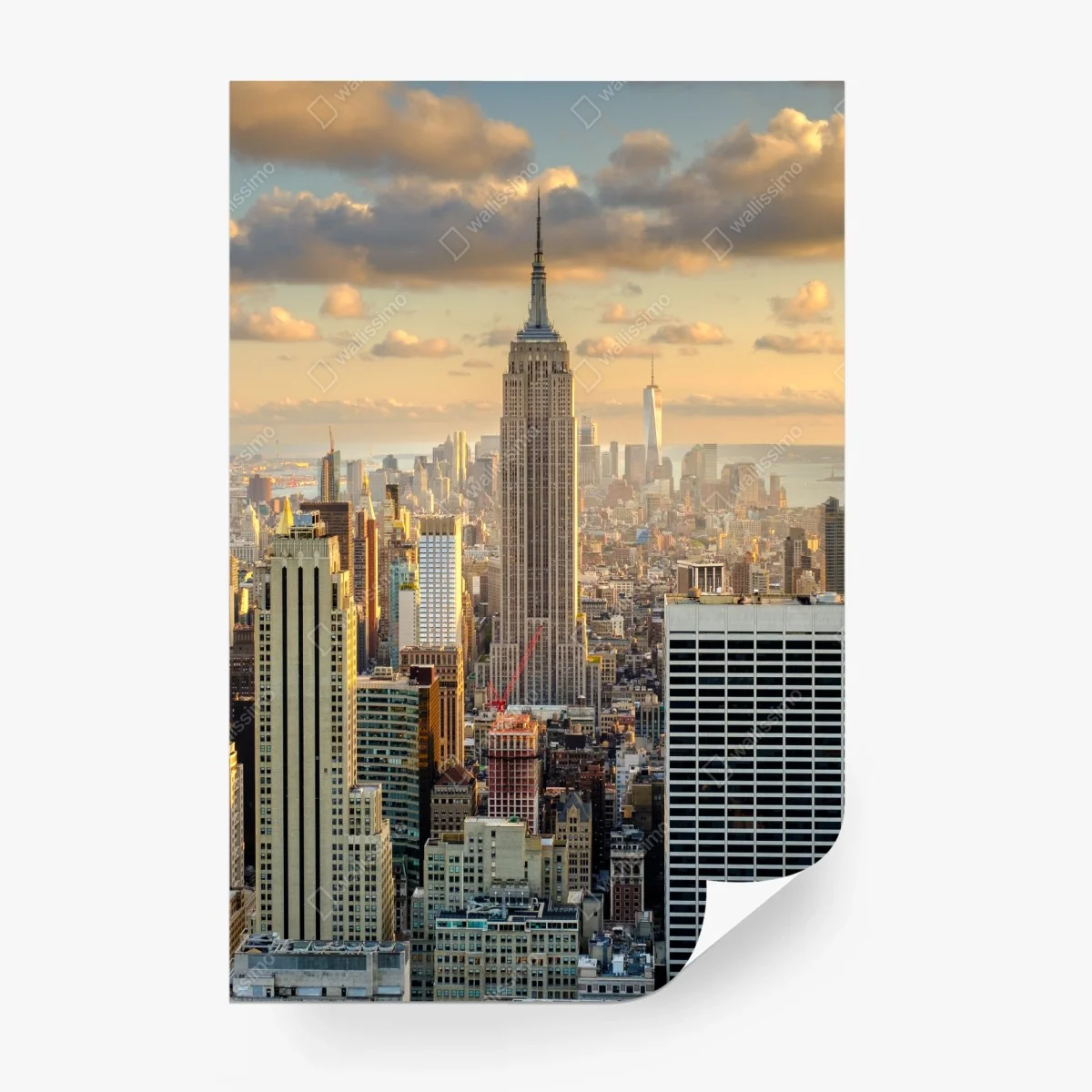 Carta da parati tramonto dorato su New York con Empire State Building • Wallissimo® Carta da parati tramonto dorato su New York con Empire State Building • Wallissimo®