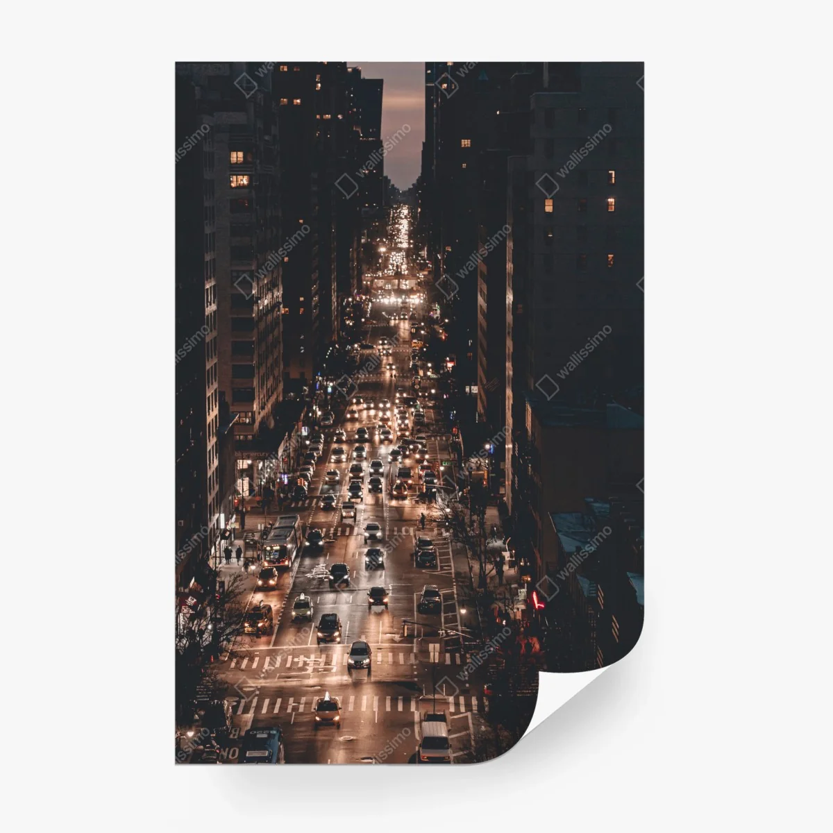 Carta da parati notte metropolitana a Manhattan: luci e traffico • Wallissimo® Carta da parati notte metropolitana a Manhattan: luci e traffico • Wallissimo®