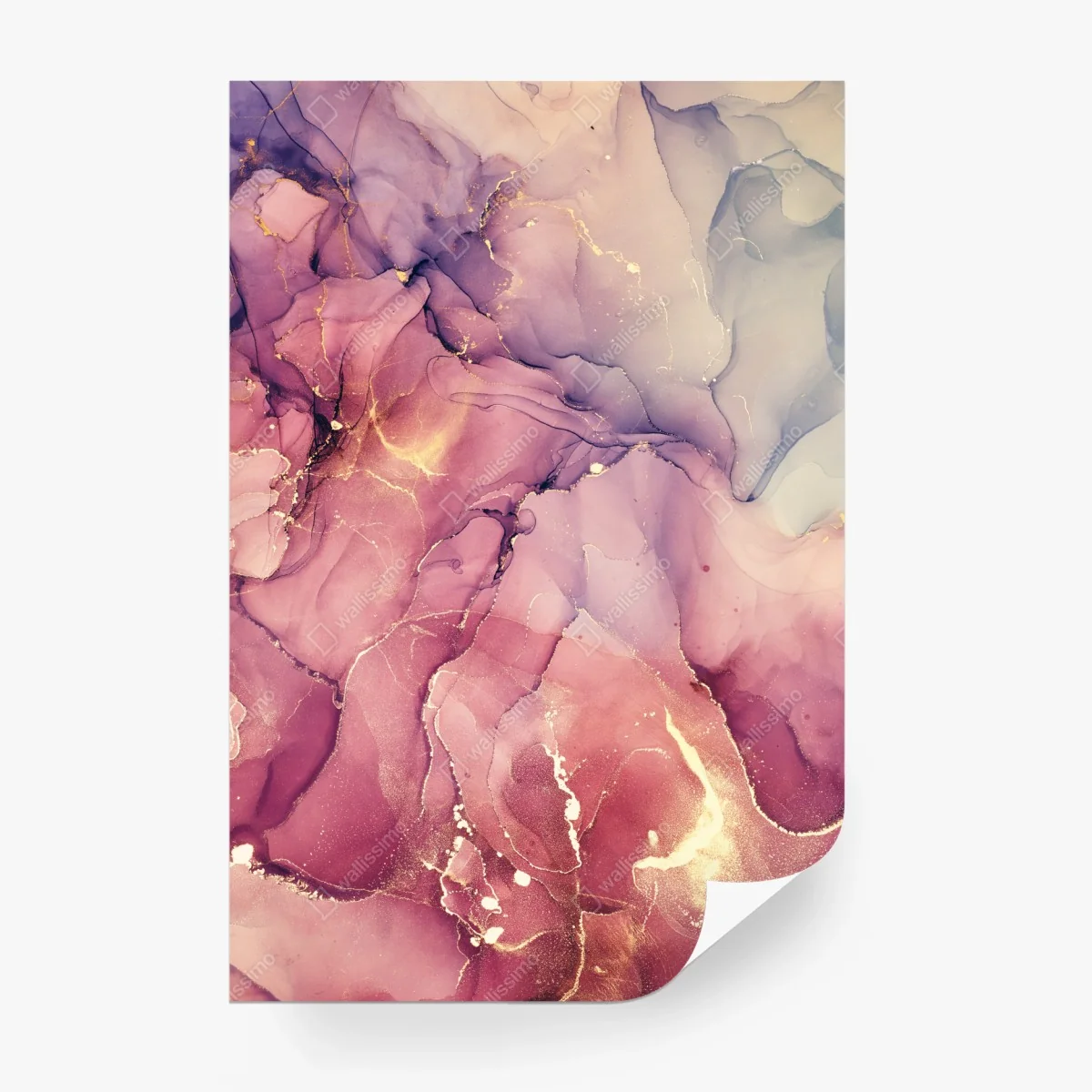 Carta da parati marmo liquido rosa e oro • Wallissimo®